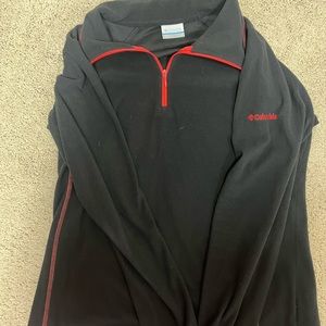 Women’s Columbia 1/2 zip fleece black with red stitching